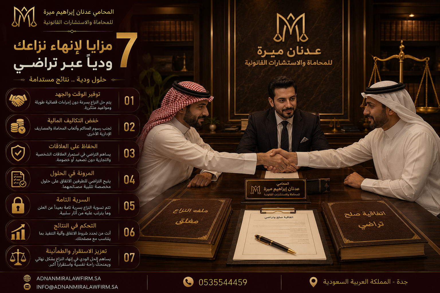 7 مزايا لإنهاء نزاعك ودياً عبر تراضي