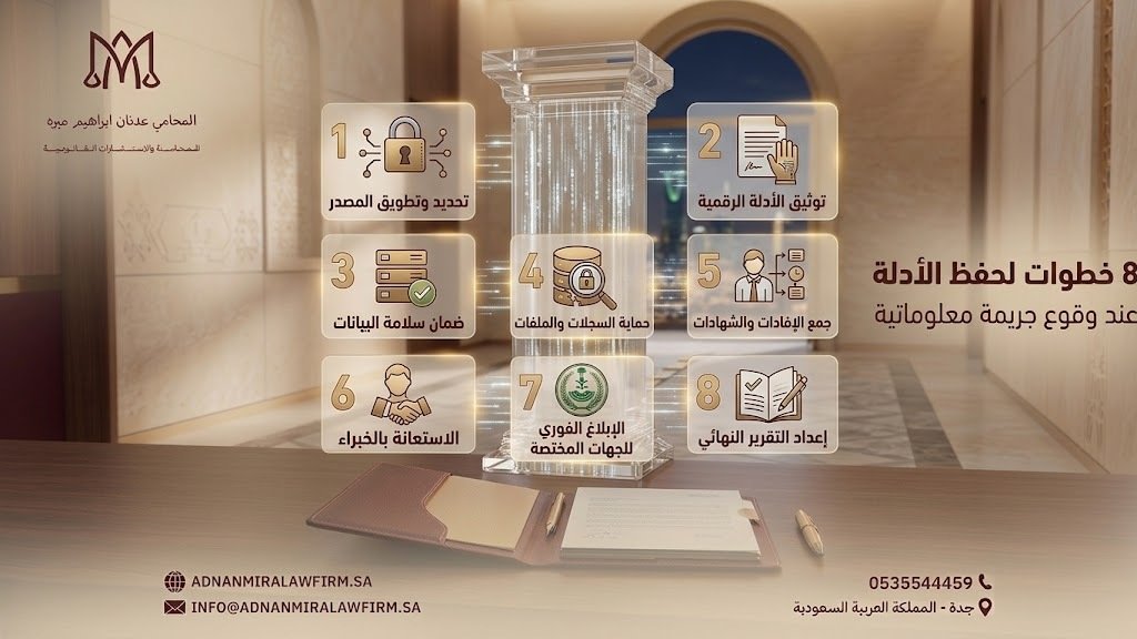 8 خطوات لحفظ الأدلة عند وقوع جريمة معلوماتية